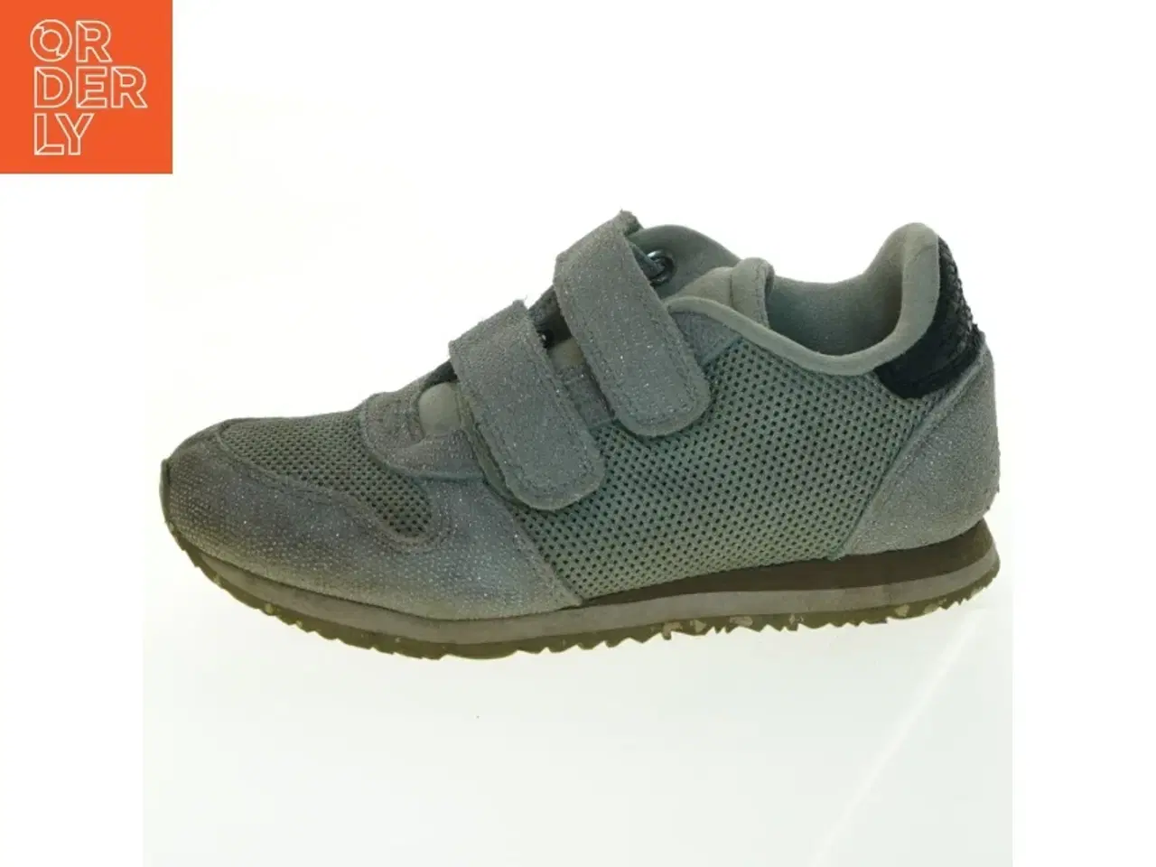 Billede 1 - Brugte grå sneakers med velcrolukning fra Woden (str. 33 )