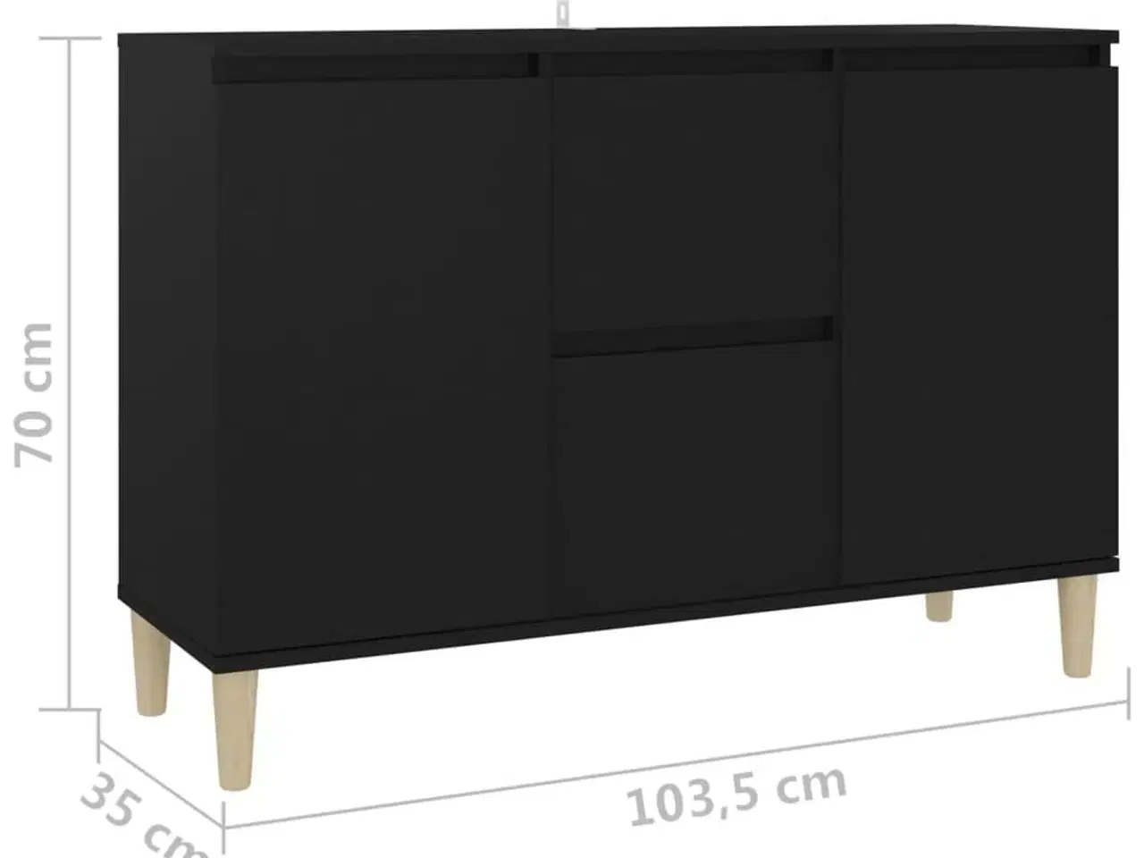 Billede 7 - Skænk 103,5x35x70 cm spånplade sort