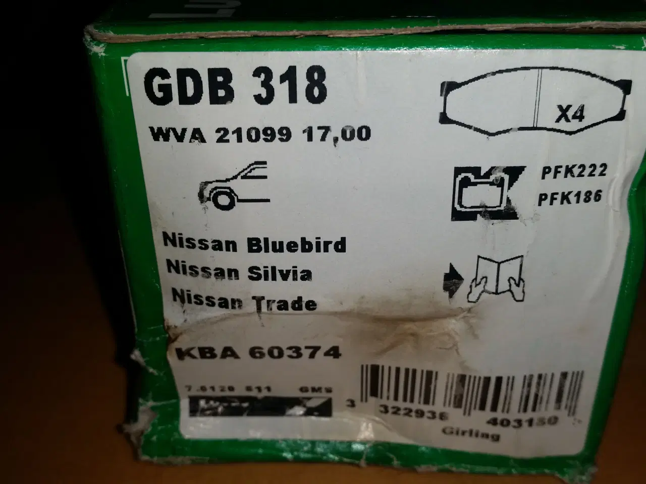 Billede 1 - Nissan Silvia/Bluebird bremseklodser.