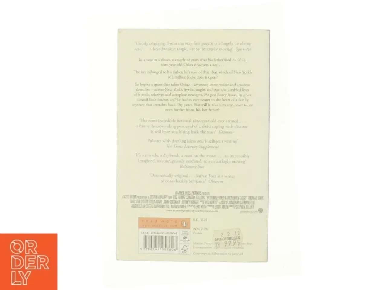 Billede 3 - Extremely loud & incredibly close af Jonathan Safran Foer (Bog)