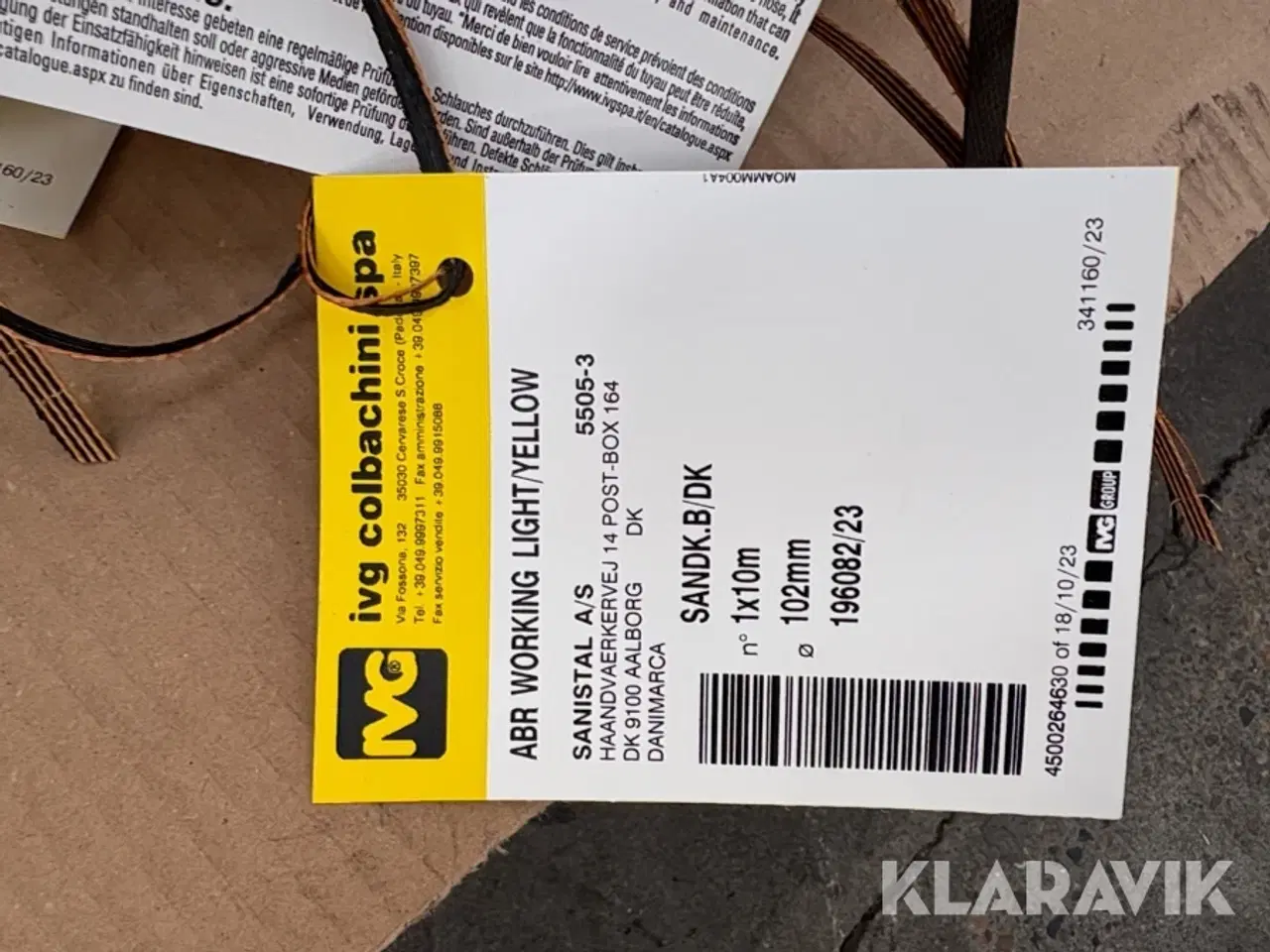 Billede 8 - Olie/brændstofslange IVG Colbachini S. P. A. ABR working light/yellow