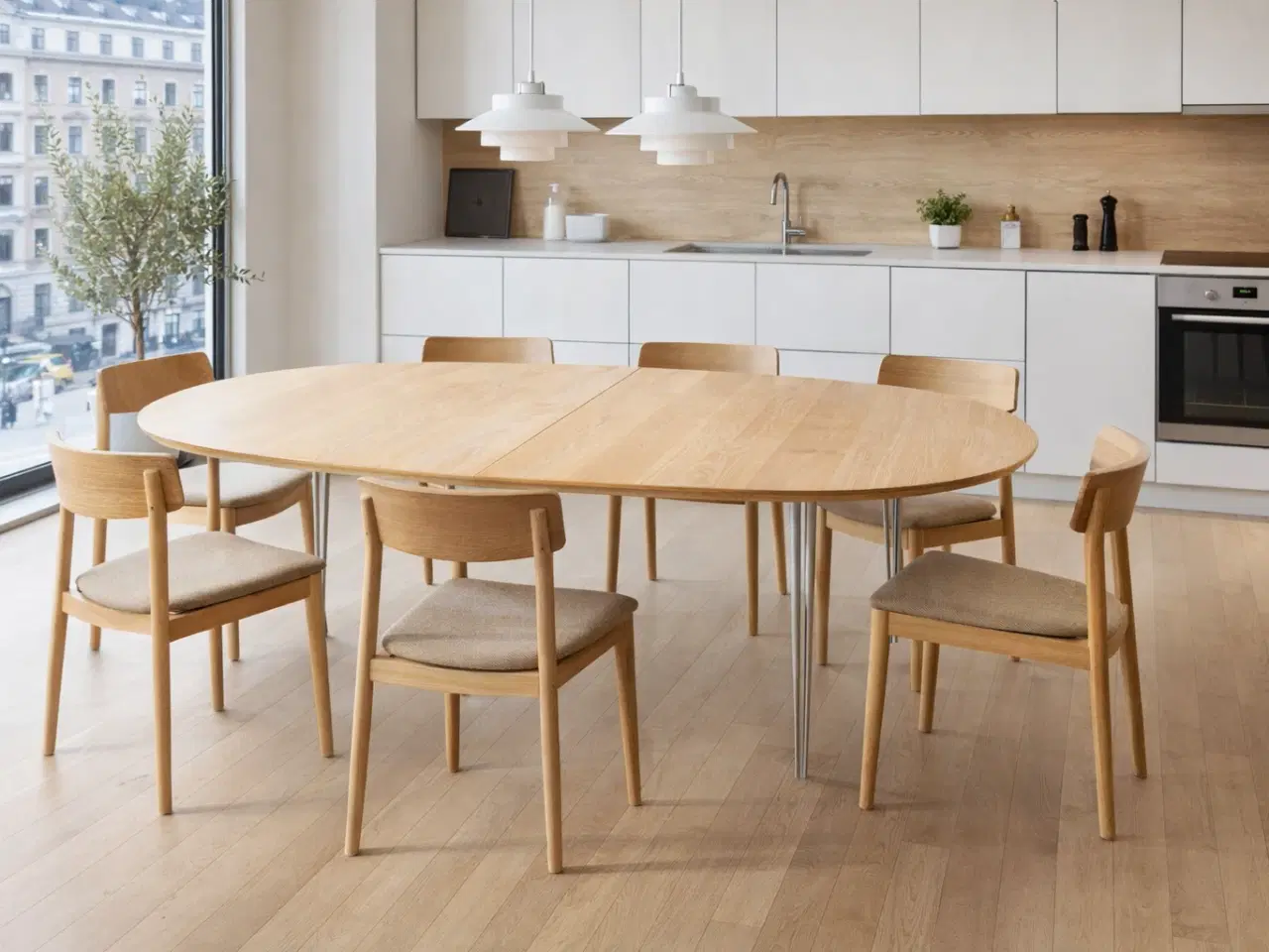 Billede 1 - Haslev spisebord med 2 ekstra indskudsplader – mas