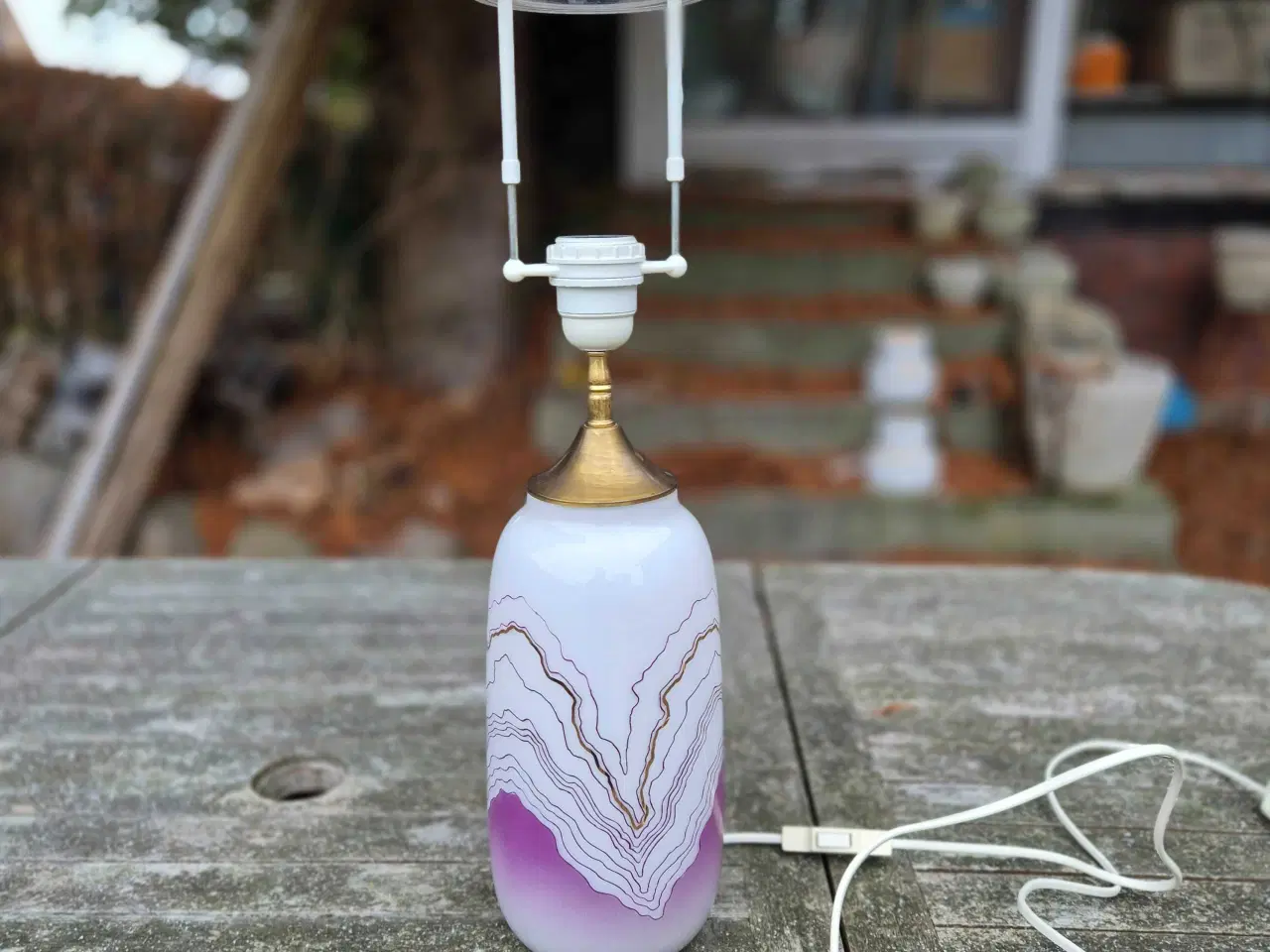 Billede 1 - Sjælden bordlampe fra Lyngby Glas