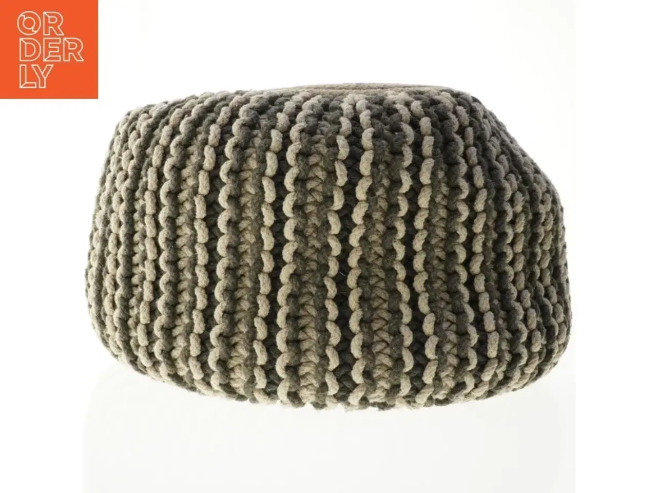 Billede 2 - Rund strikket pude (str. 53 x 40 cm)