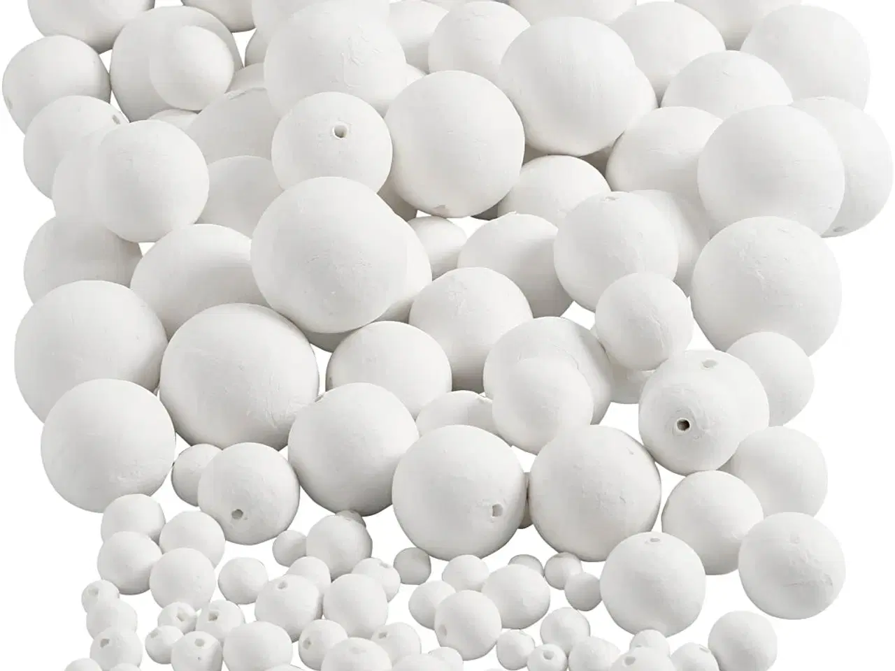 Billede 1 - Vatkugler, diam. 12+15+20+30+40+50 mm, hvid, 240 stk./ 1 pk.