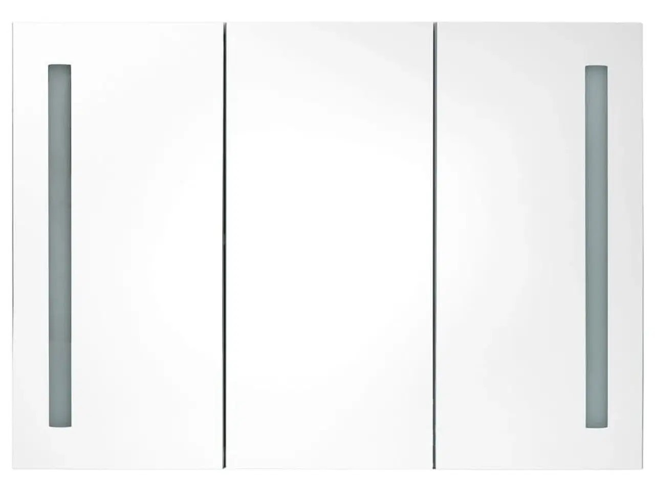 Billede 3 - Badeværelsesskab med spejl + LED-lys 89x14x62 cm skinnende hvid