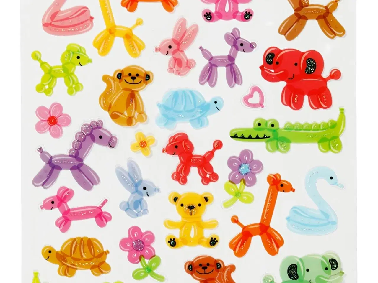 Billede 1 - Selvklæbende Ballondyr Stickers - 15x16,5 cm