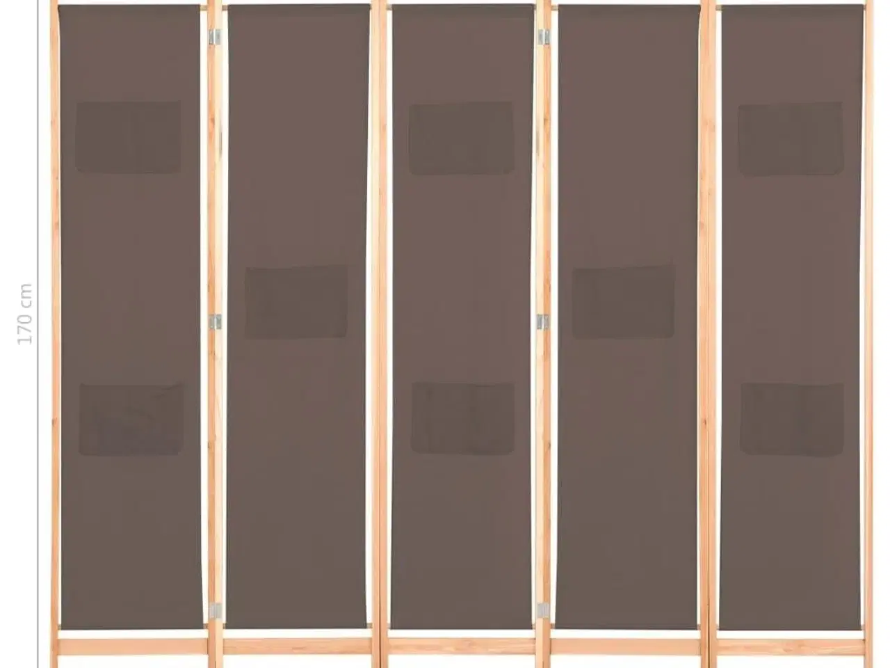 Billede 8 - 5-panels rumdeler 200 x 170 x 4 cm stof brun