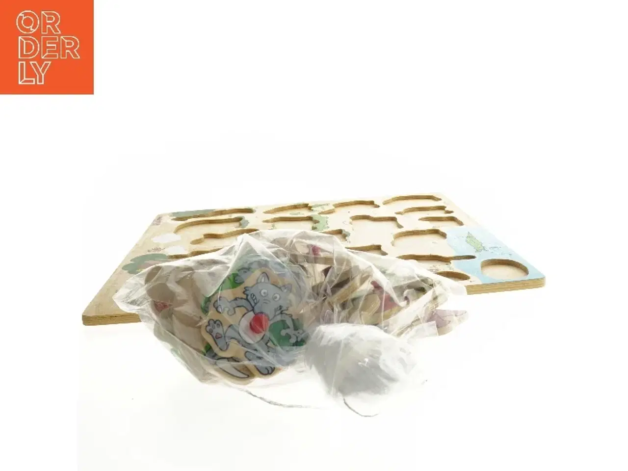 Billede 2 - Træpuslespil med dyr og verdenskort fra Eichhorn (str. 44,5. x, 34,5 cm)