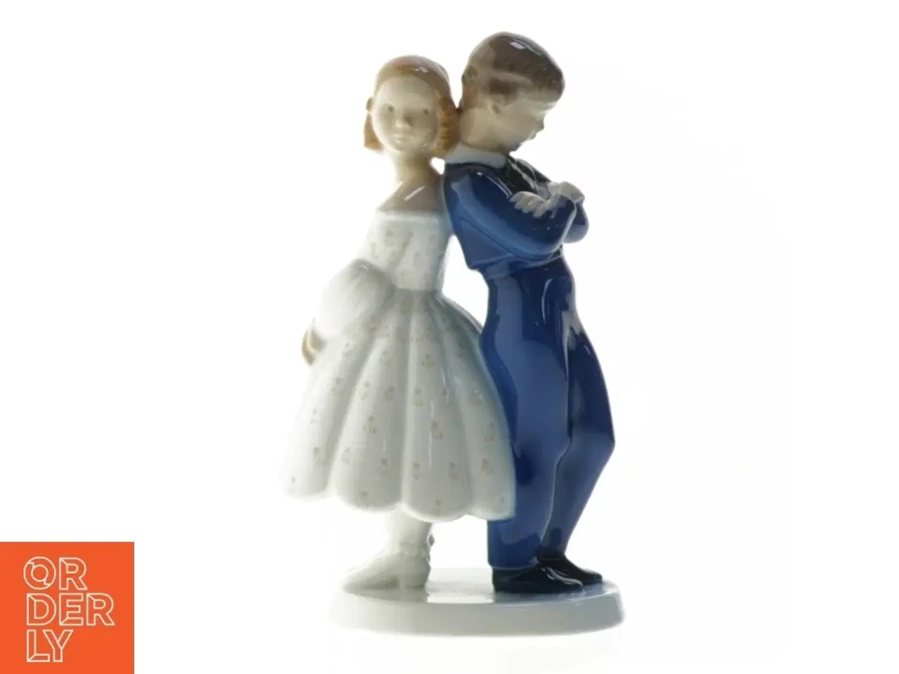 Billede 1 - Porcelænsfigur af dreng og pige fra B&G (str. 20 cm)