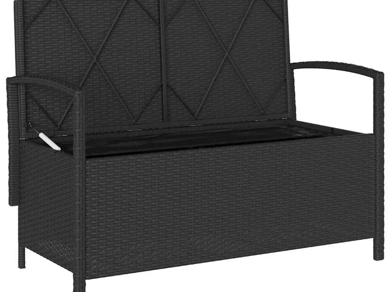 Billede 6 - Opbevaringsbænk til haven med hynde polyrattan sort