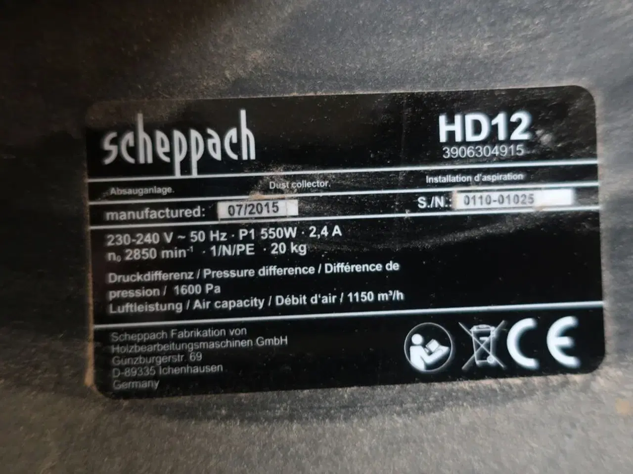 Billede 3 - Vægspåndsuger SCHEPPACH HD12