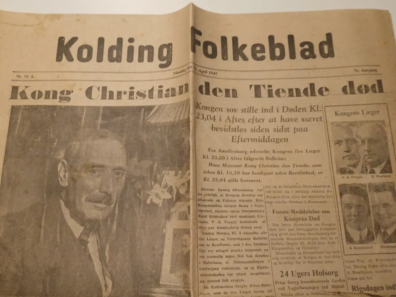 Billede 1 - Kolding Folkeblad 21 april 1947
