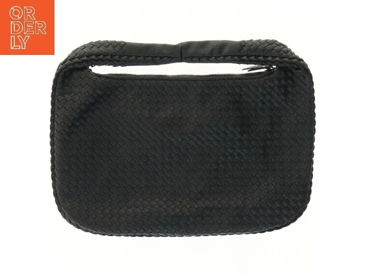 Billede 2 - Sort flet taske med lynlås (str. 47x35 cm)