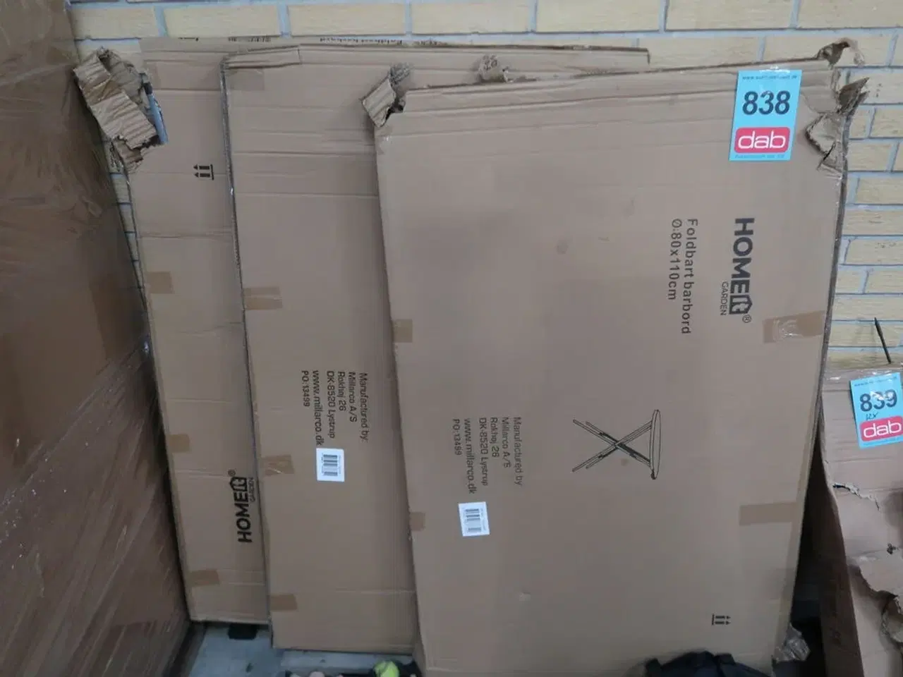 Billede 2 - 3 stk. HOME It® foldbart rundt barbord, hvidt/gråt