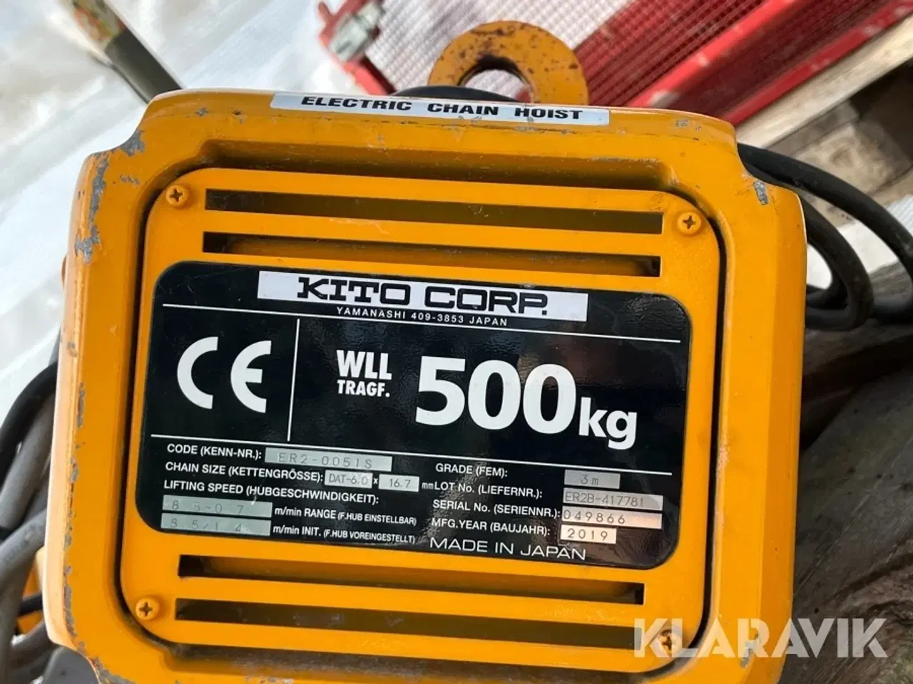 Billede 9 - El taljer Kito 500 kg - 2 styk