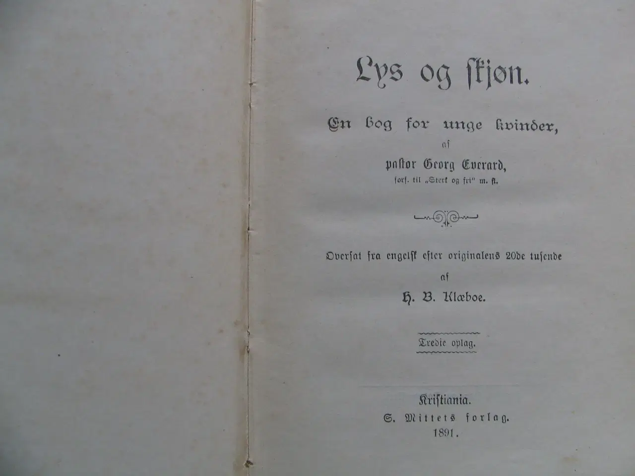 Billede 3 - Georg Everard, pastor. Lys og Skjøn. fra 1891