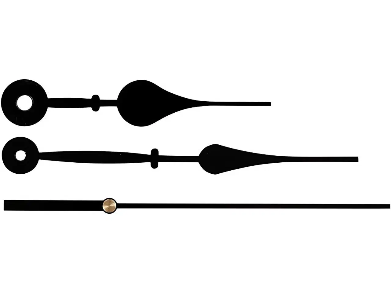 Billede 1 - Elegante sorte urvisere 4+6 mm - 1 sæt