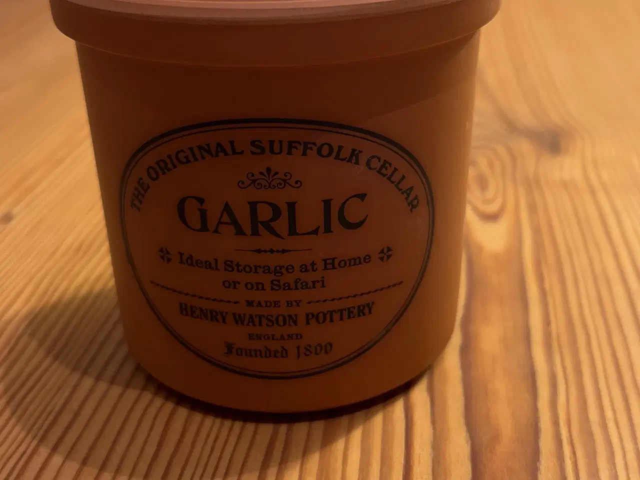 Billede 1 - Hvidløgskrukke i keramik fra Henry Watson Pottery