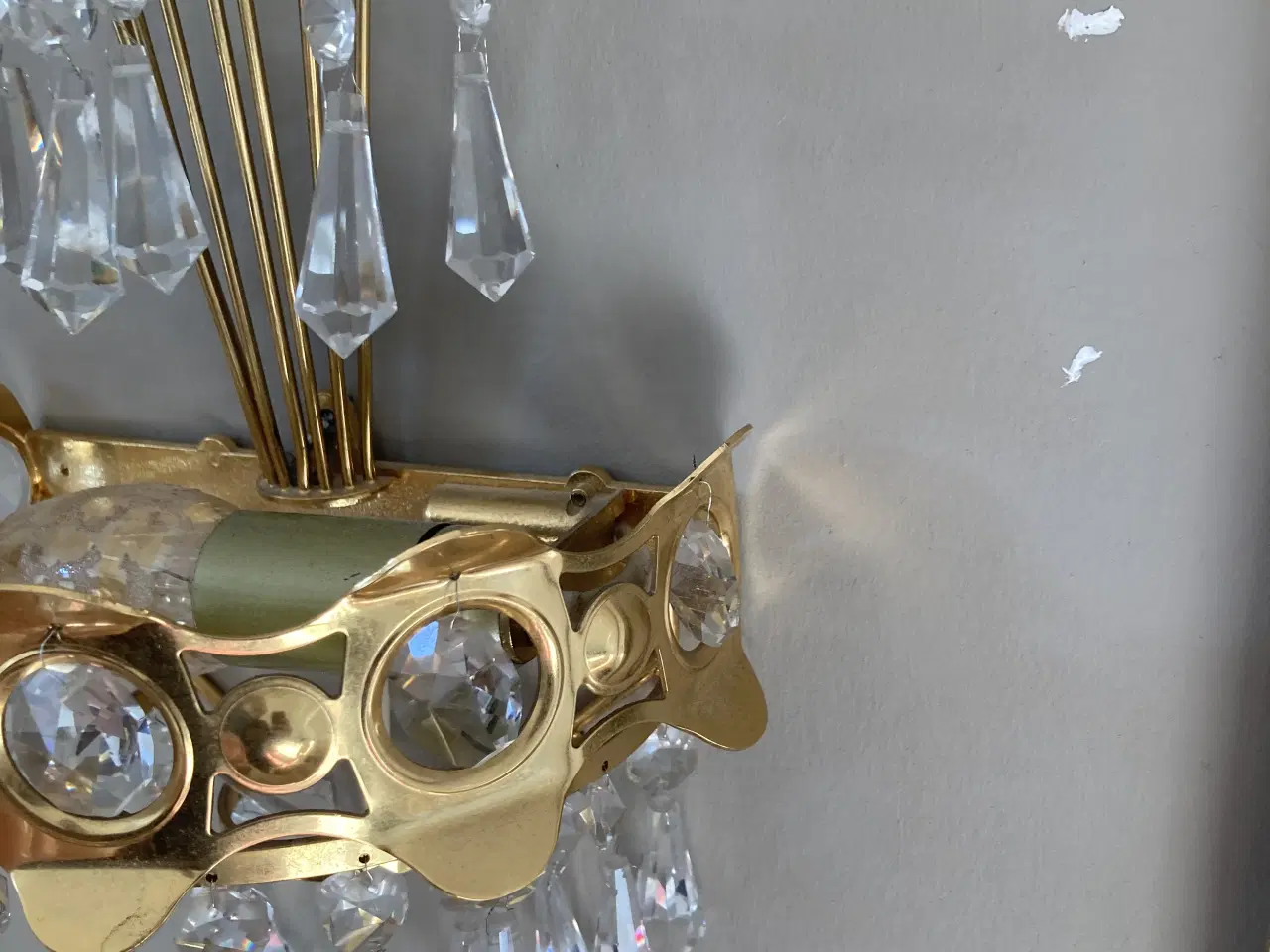 Billede 1 - Vintage væglampe med krystalprismer 