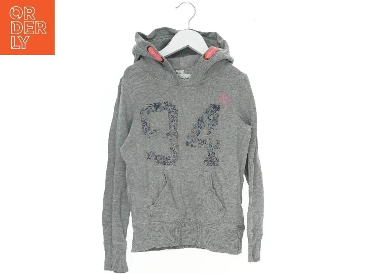 Billede 1 - Grå hættetrøje med talprint fra H&M (str. 134)
