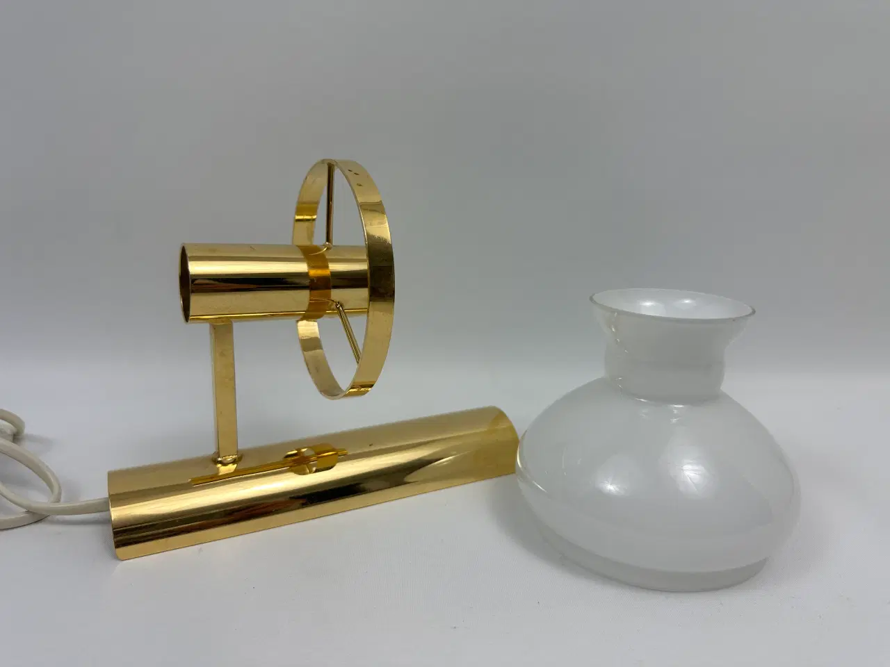 Billede 5 - Vintage messing lampe med opalglas