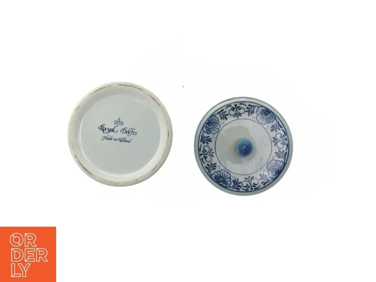 Billede 3 - Lågkrukke med motiv (str. Ø. 10,5 cm længde. 11 cm)