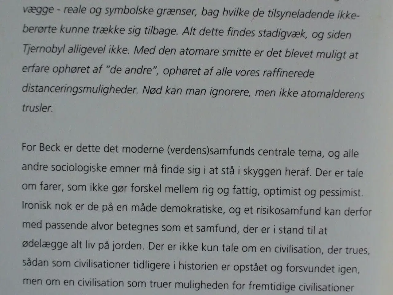 Billede 5 - risikosamfundet - på vej mod en ny modernitet, af 