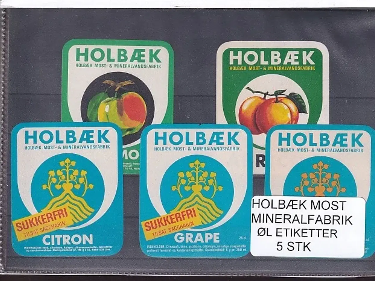 Billede 1 - Etiketter - Holbæk Most/Mineralvand - 5 Stk.