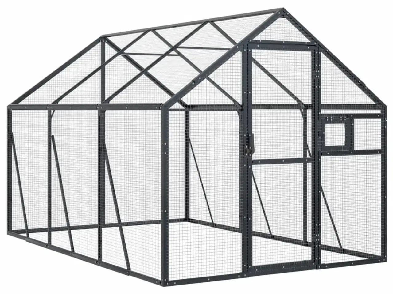 Billede 2 - Voliere 1,79x3x1,85 m aluminium sølvfarvet