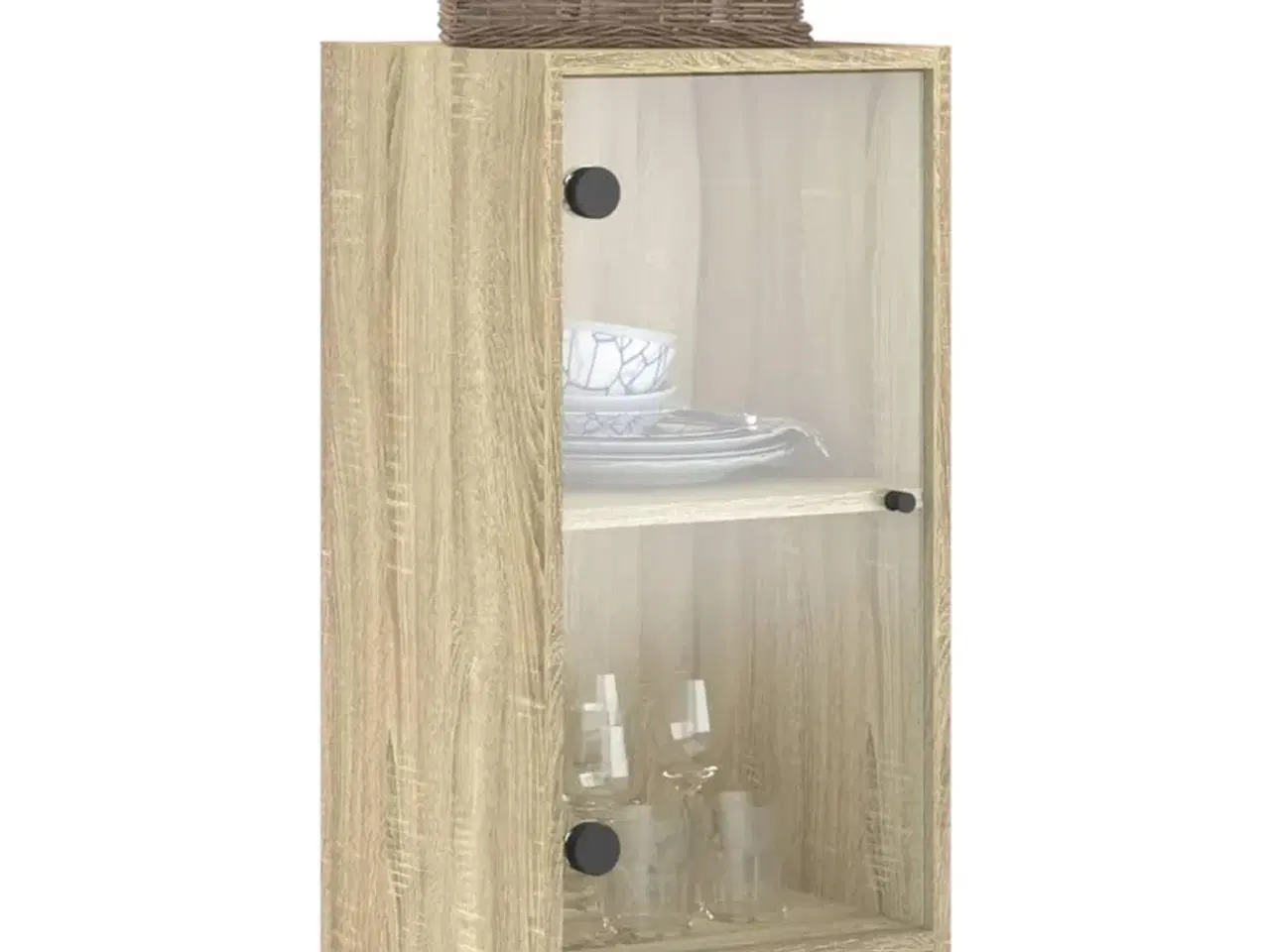 Billede 4 - Skab med glaslåger 35x37x75,5 cm sonoma-eg
