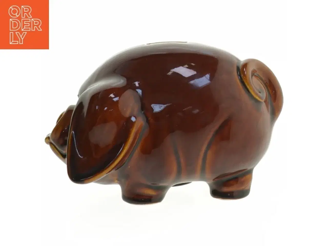 Billede 3 - Keramisk sparegris i brun (str. 21 cm)