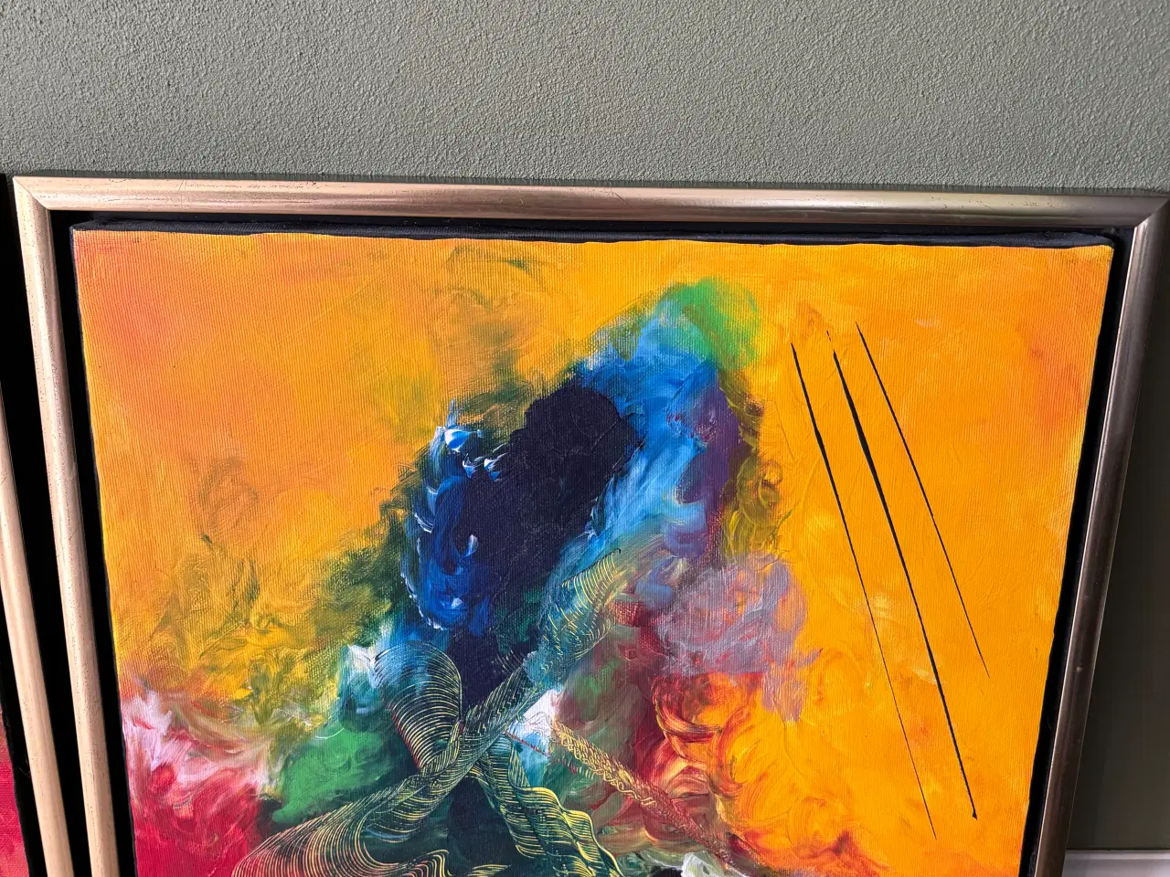 Billede 2 - Abstrakt malerier i skønne, stærke farver