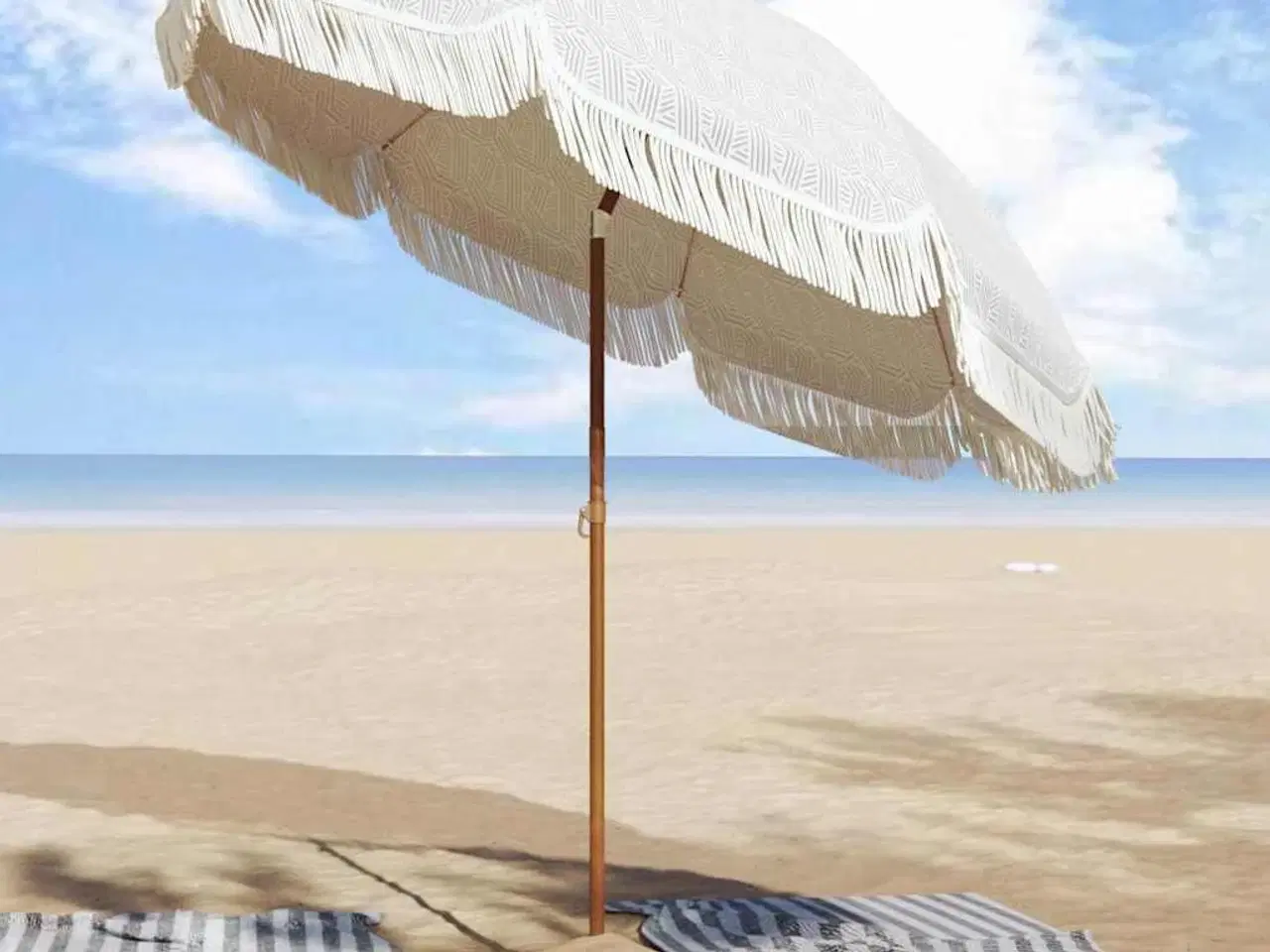 Billede 3 - Parasol Grå og Hvid Ø 205 x 209 cm Stål