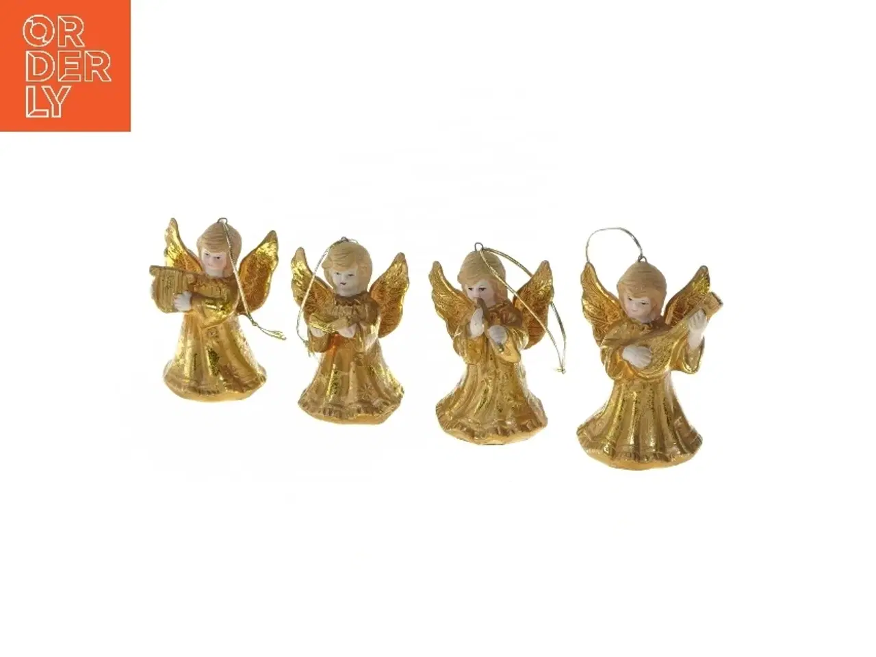 Billede 1 - Sæt af fire englefigurer i guld (str. 8 cm)