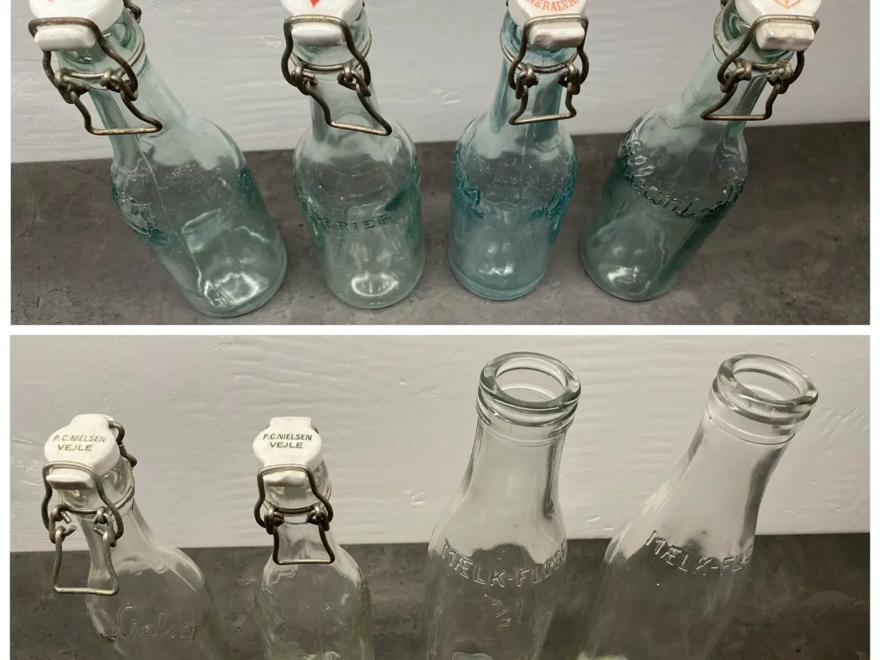 Billede 1 - 8 x Vintage Glas patentprop/patentflaske/mælkflask