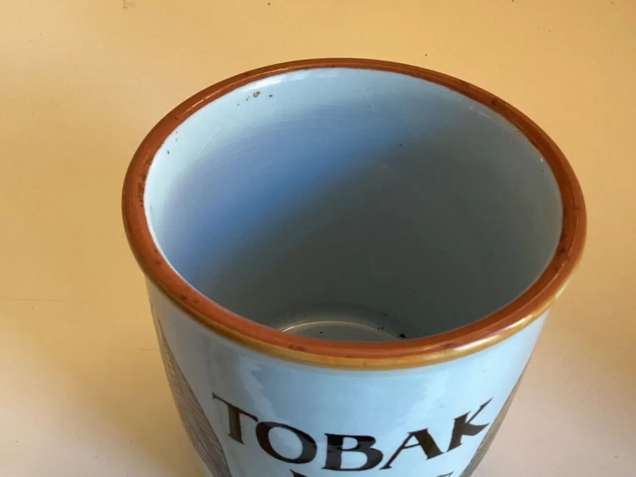 Billede 2 - Sjælden Knabstrup tobakskrukke uden låg.