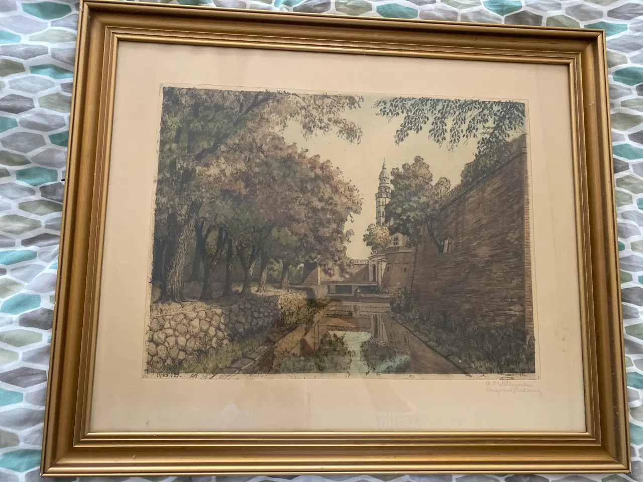 Billede 1 - Original radering af A.F. Willumsen