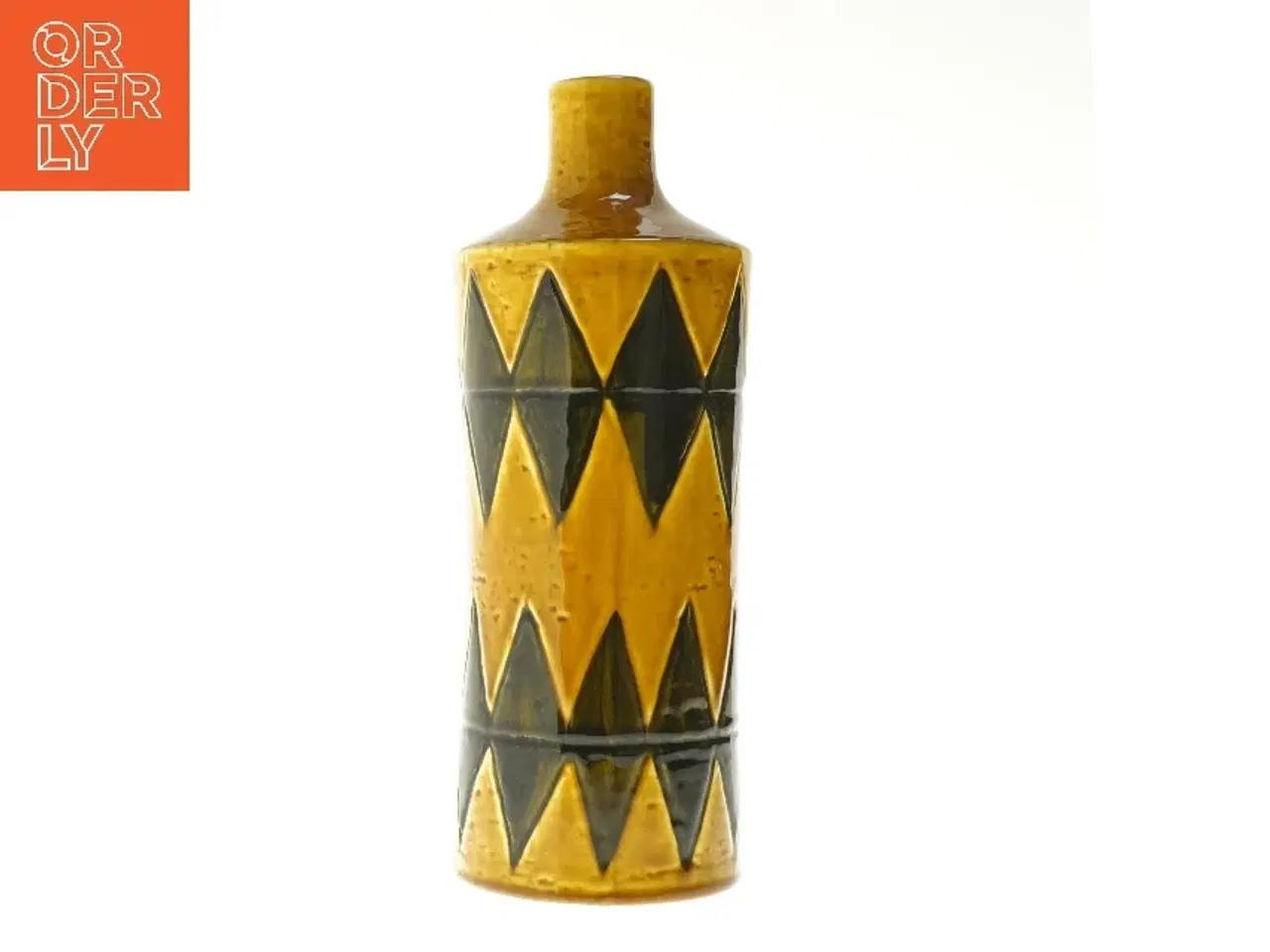 Billede 1 - Keramisk vase med geometrisk mønster fra Rrftrand (str. 27 cm)