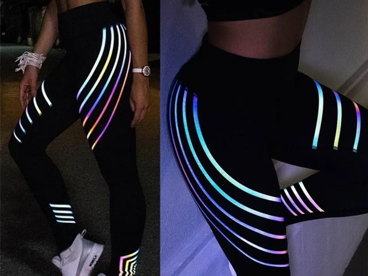 Billede 5 -  Leggins med refleks striber/medium