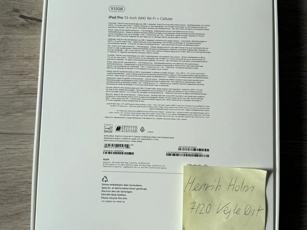 Billede 6 - UÅBNET Ipad Pro 2024 7.Gen 13" M4 512gb 