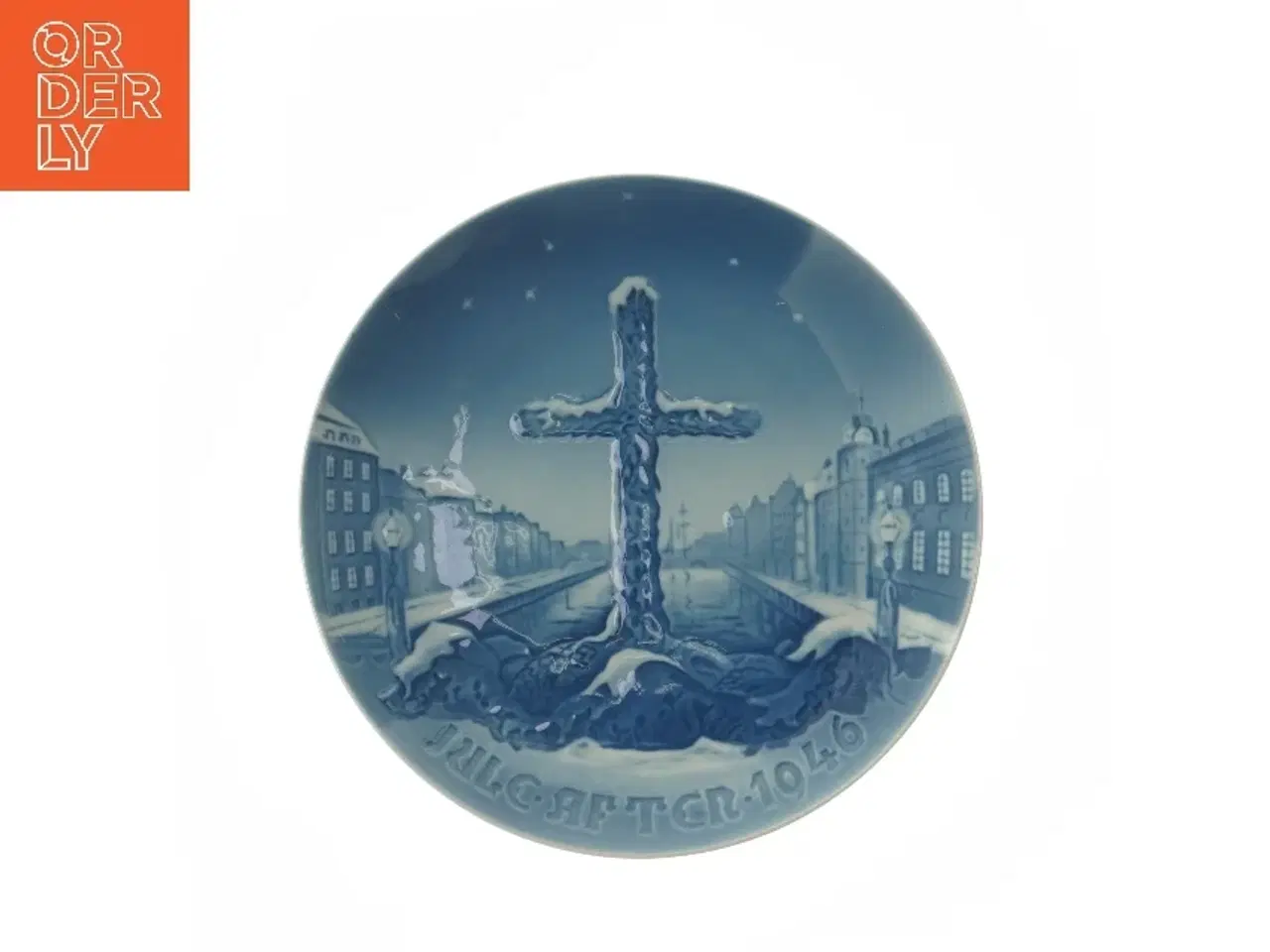 Billede 1 - Porcelænsplatte med vintermotiv fra B&G (str. Ø 18 cm)