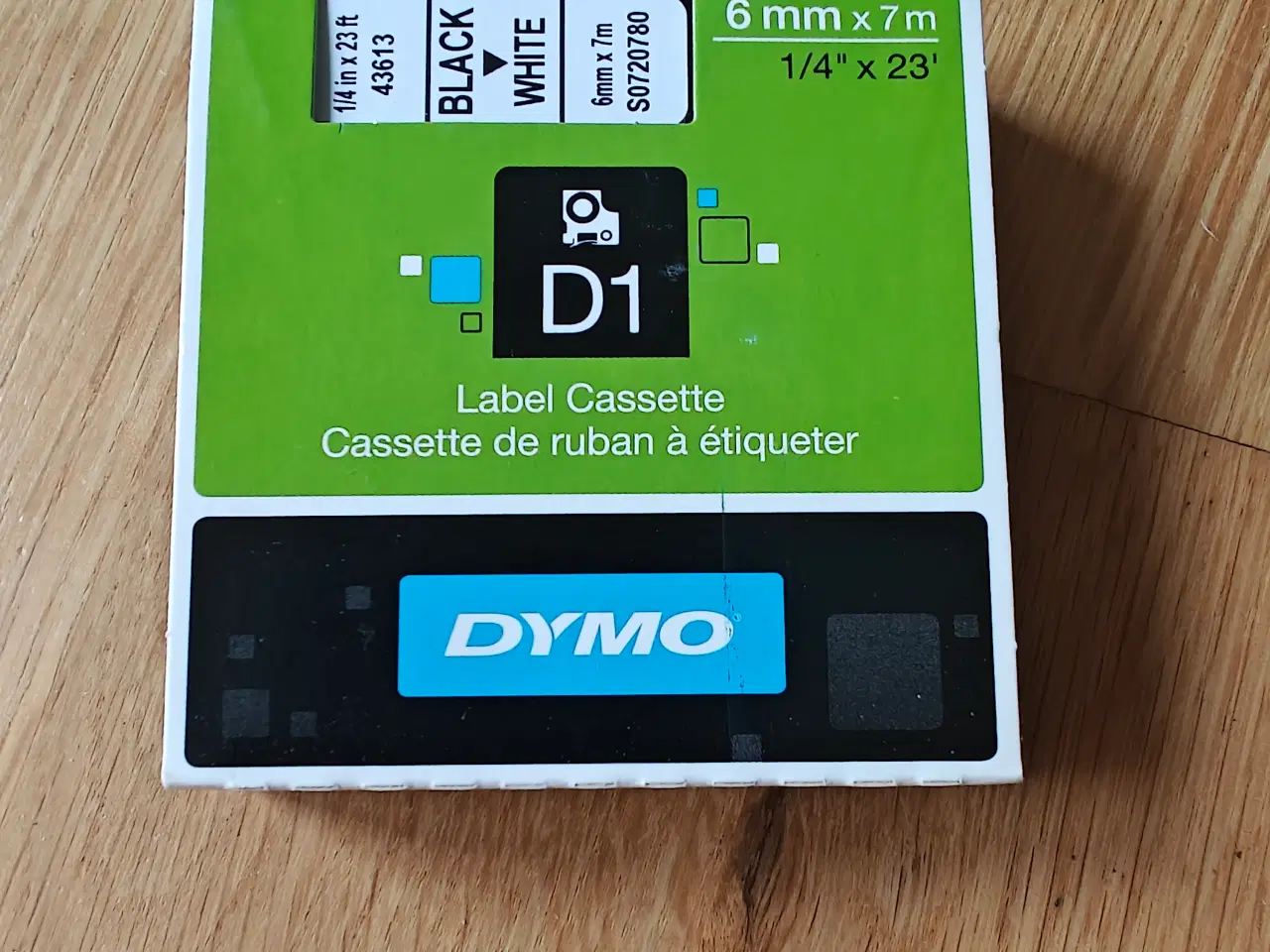 Billede 3 - 5 Pk. D1 Dymo Kassetter Black on White nye.