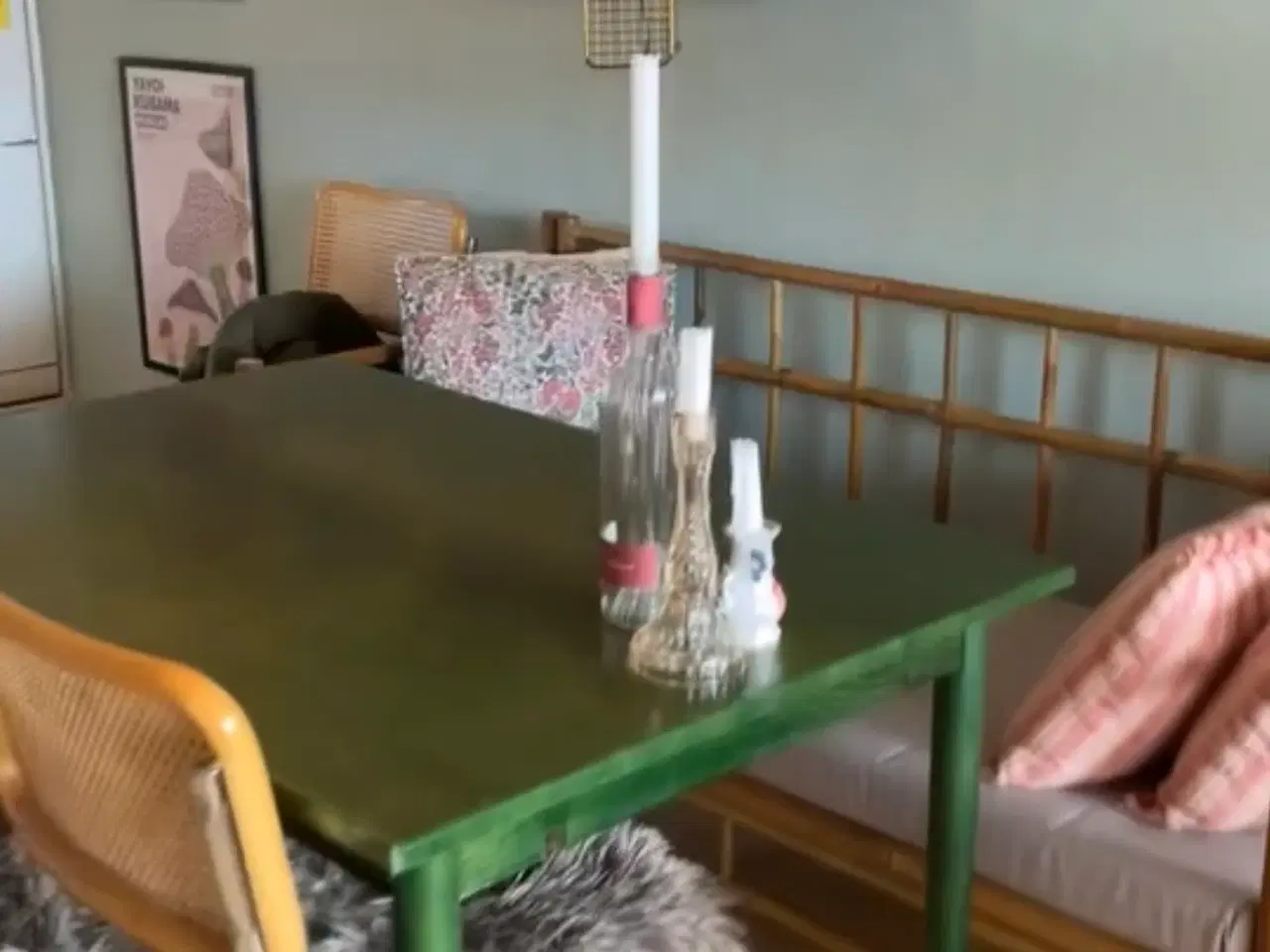 Billede 1 - Grønt bord med tillægsplade