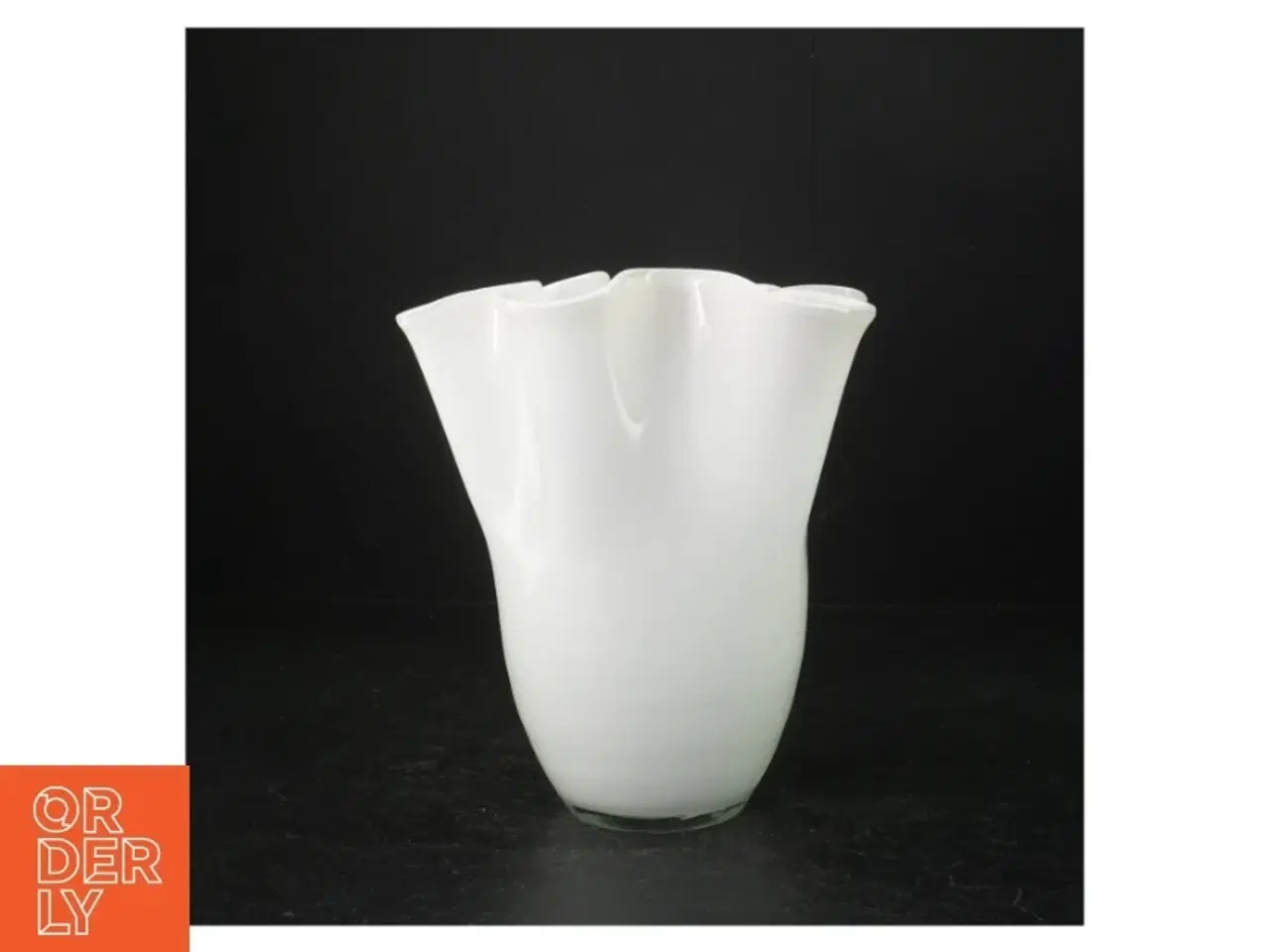 Billede 1 - Hvid glas vase