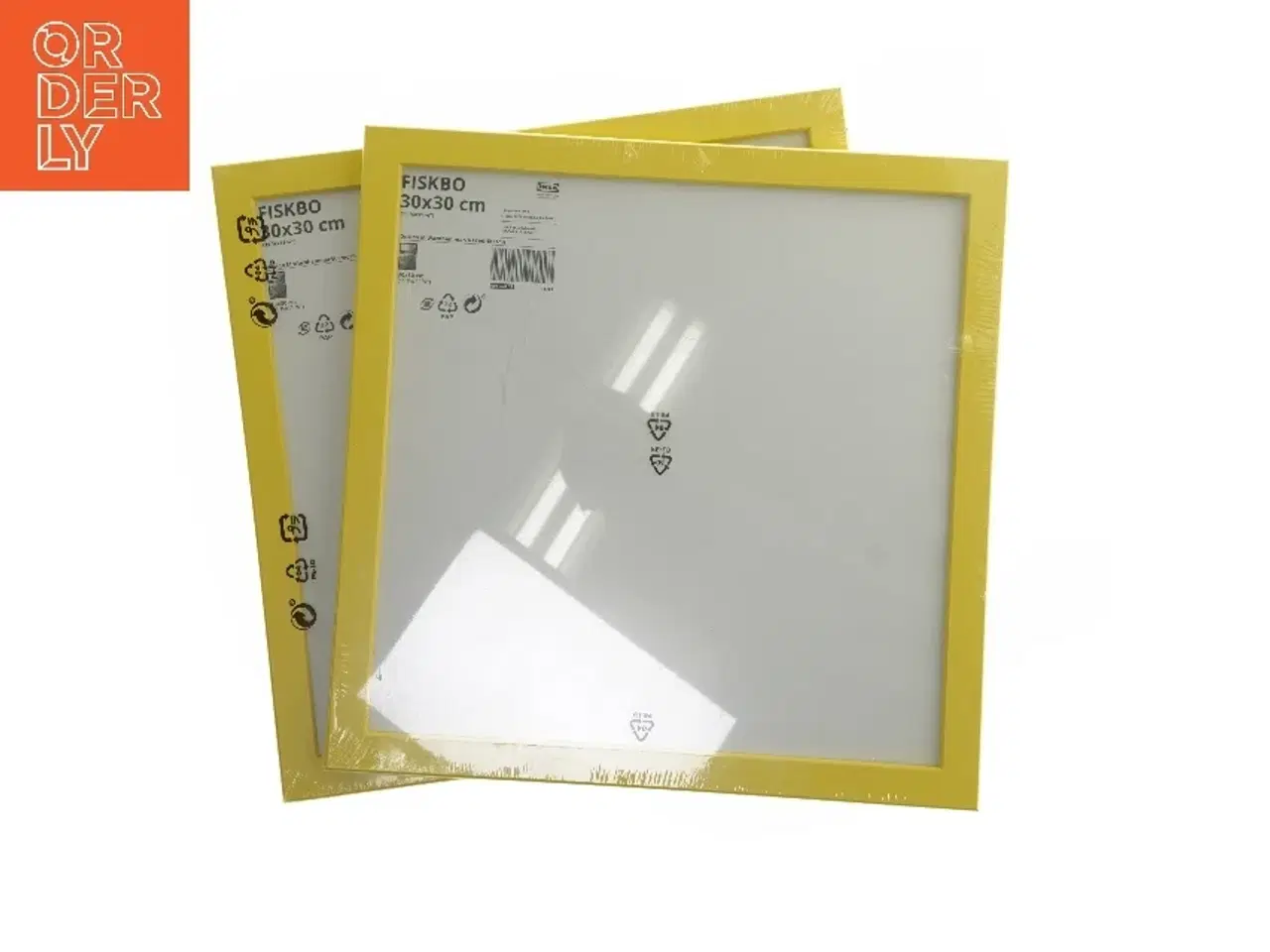 Billede 1 - Gule Fiskbo billedrammer, 2 stk fra IKEA (str. 2 stk 30x30 cm)