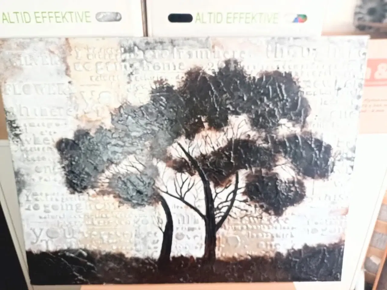 Billede 2 - Flot maleri af træ ved daggry