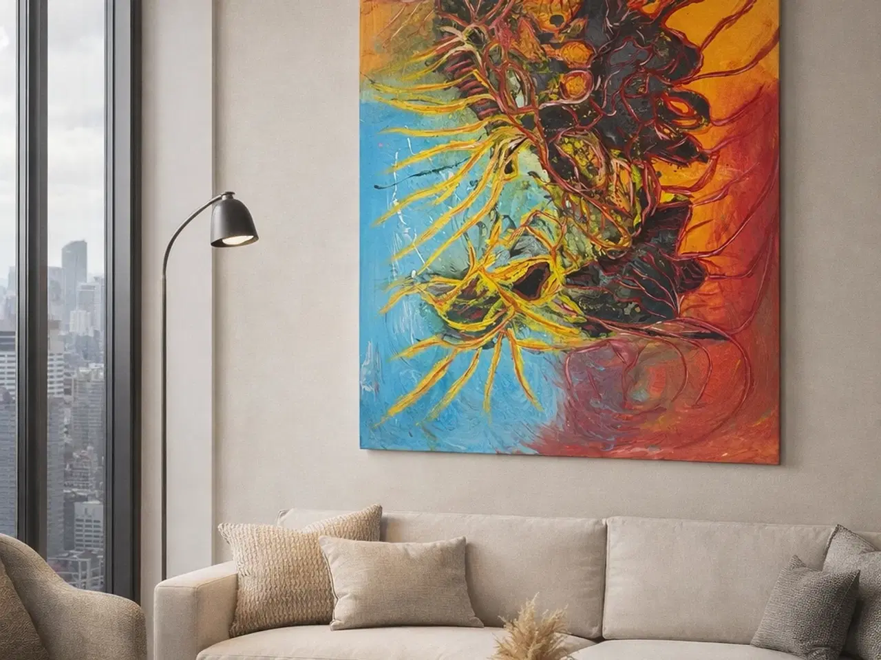 Billede 1 - Akryk/olie maleri 150x105cm