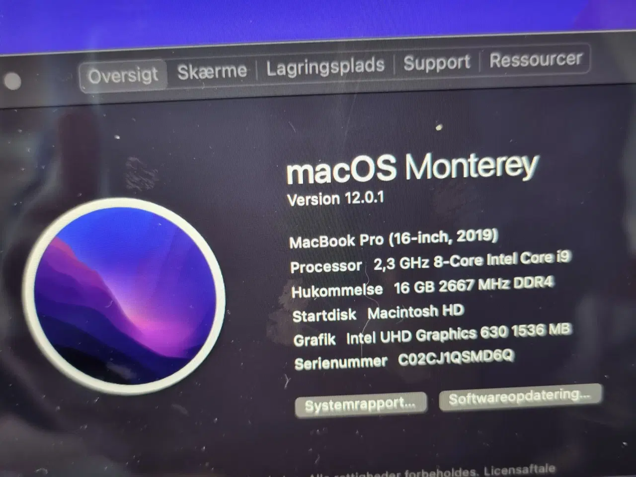 Billede 3 - Macbook pro 16" i9 4 mdr gammel