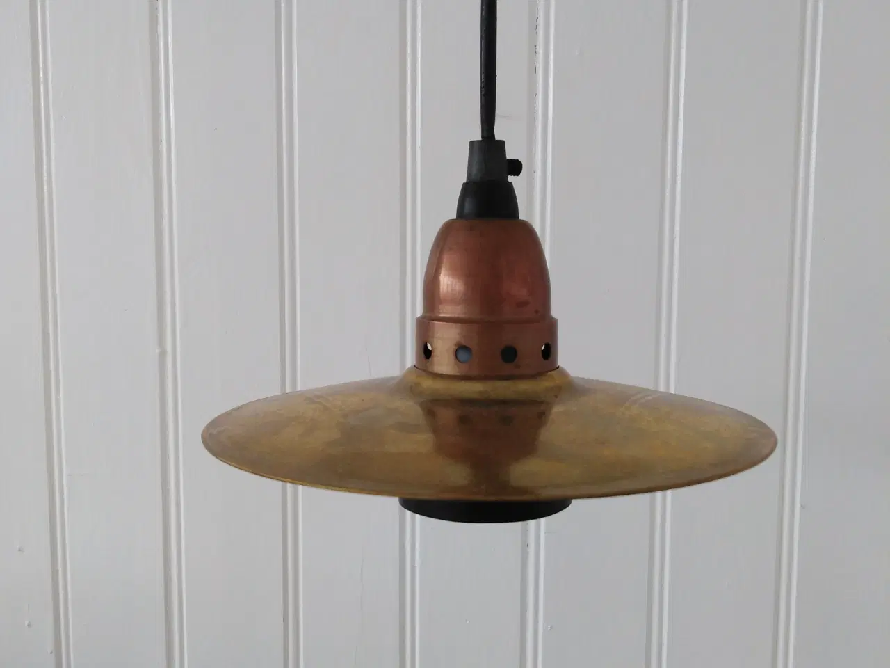 Billede 1 - Loftlampe i kobber og messing  " Filosoflampen "